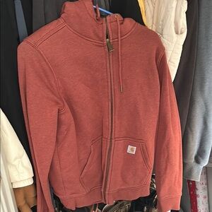 Carhartt Brick Red Zip-Up Hoodie